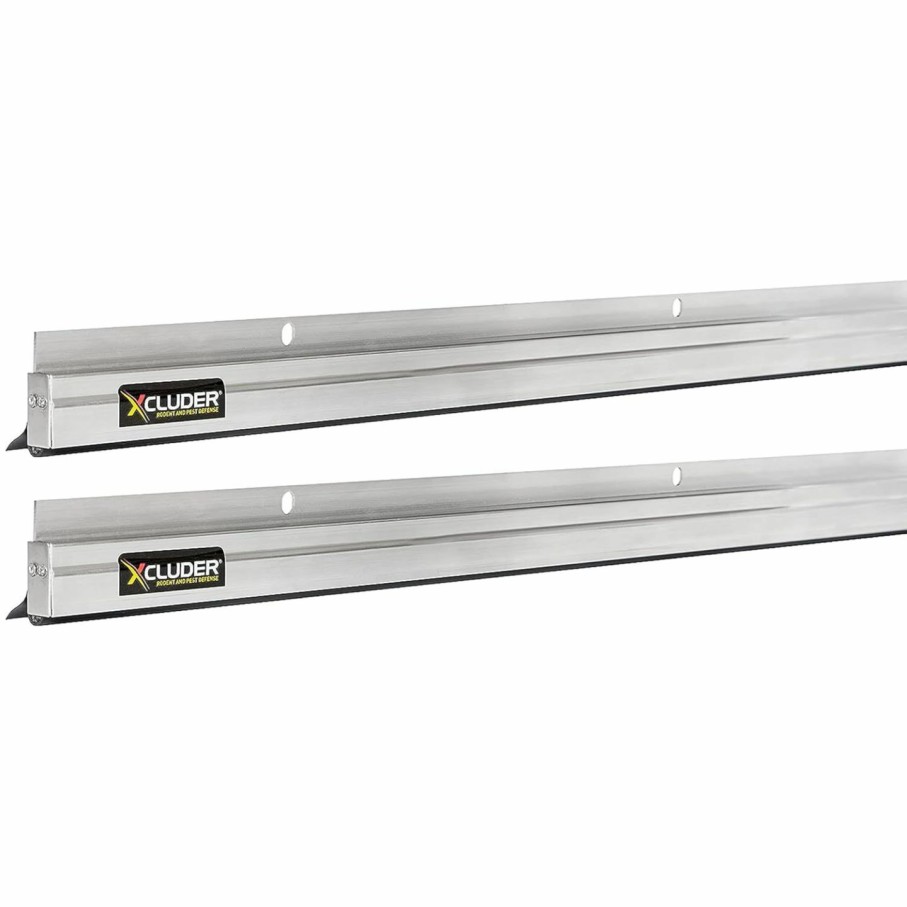 Home Improvement Xcluder | Xcluder 36\" Low-Profile Door Sweep, Aluminum 2-Pack Seals Out Rodents & Pests, Enhanced Weather Sealing, Easy To Install; Door Seal Rodent Guard; Rodent Proof Door Sweep