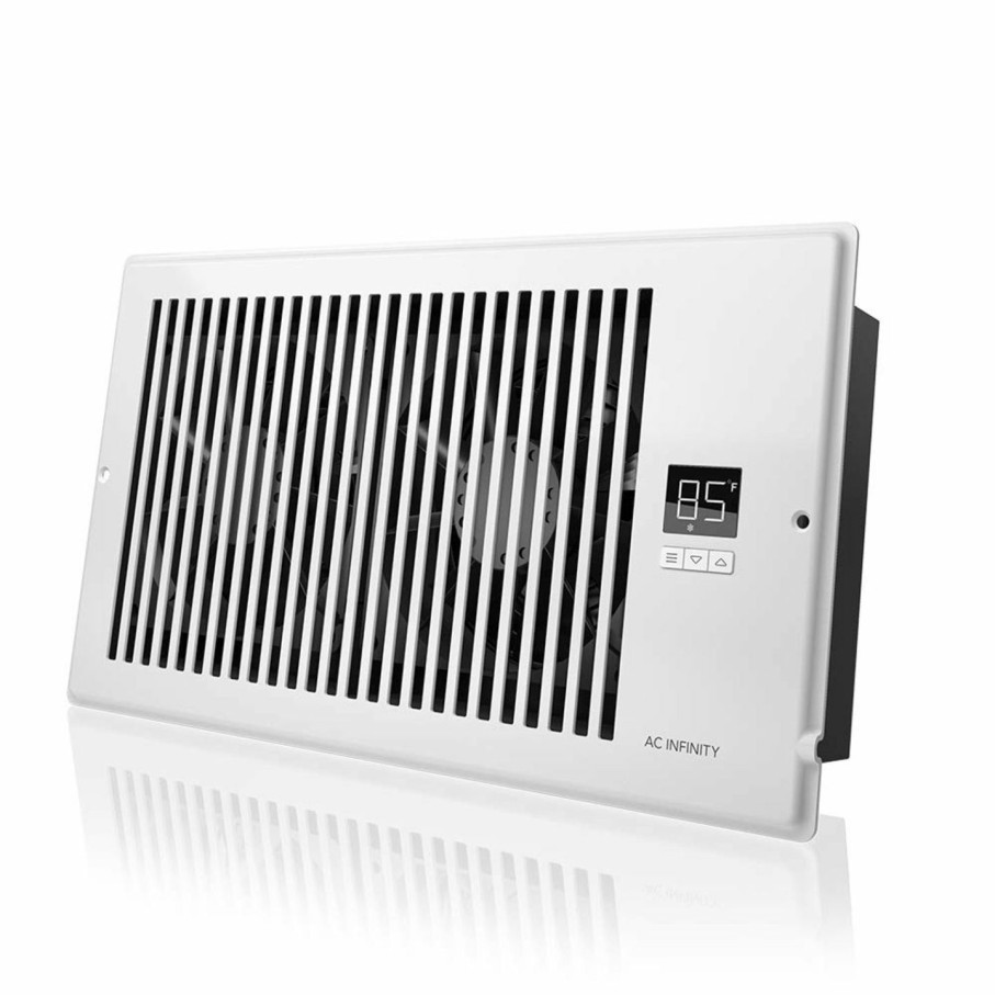 Home Improvement AC Infinity | Ac Infinity Airtap T6, Quiet Register Booster Fan With Thermostat 10-Speed Control, Heating Cooling Ac Vent, Fits 6" X 12" Register Holes, White