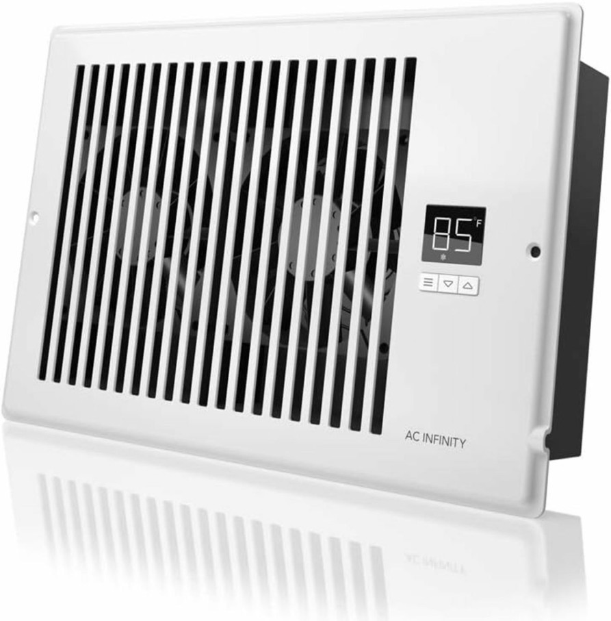 Home Improvement AC Infinity | Ac Infinity Airtap T6, Quiet Register Booster Fan With Thermostat 10-Speed Control, Heating Cooling Ac Vent, Fits 6" X 10" Register Holes, White