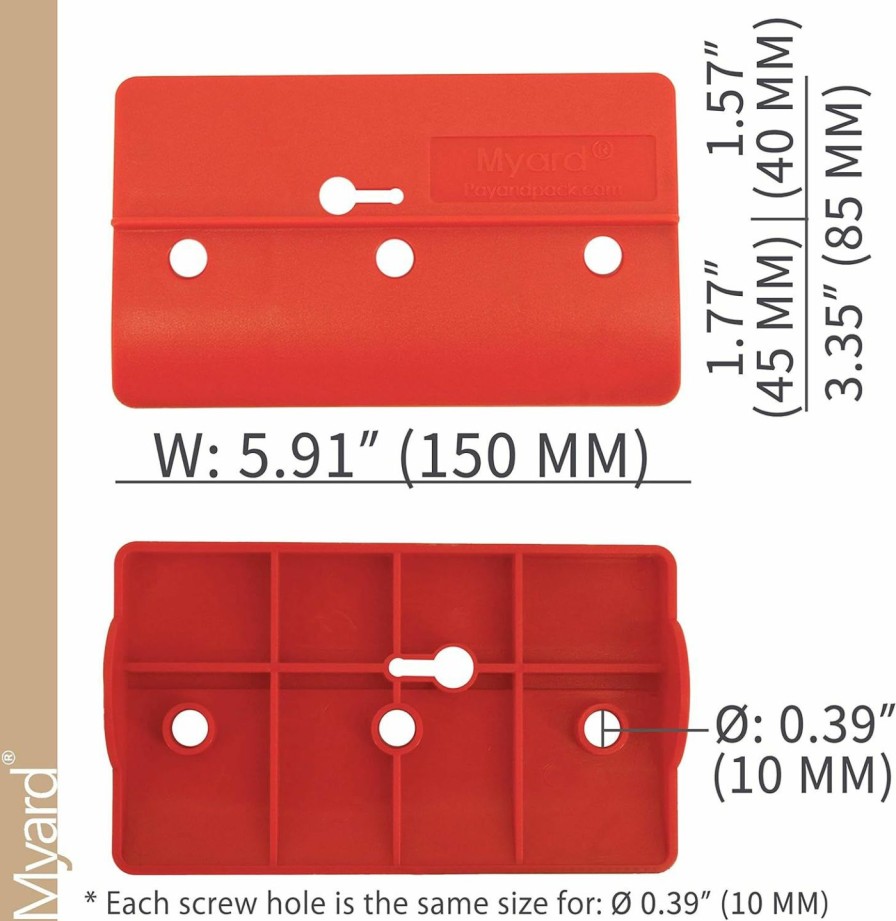 Home Improvement Myard | Myard Upgraded Drywall Fitting Tool Block Support The Plaster Board In Place While Positioning & Fixing (Red 2 Pcs)