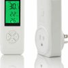 Home Improvement DIGITEN | Digiten Wireless Temperature Controlled Outlet, Digital Plug In Thermostat Outlet With Remote Control Built In Temp Sensor Heating & Cooling For A/C, Fans, Heaters (Remote Control Detect Temperature)