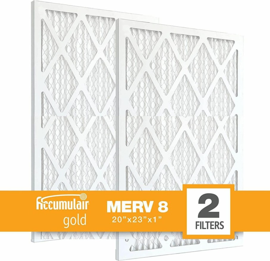 Home Improvement Accumulair | Accumulair Gold 20X23X1 High-Efficiency Pleated Replacement Ac/Furnace Air Filter, Merv 8, Pack-2