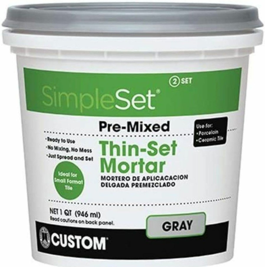 Home Improvement Custom Building Products | Simpleset Pre-Mixed Thin-Set Mortar 1 Qt