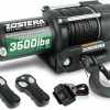 Home Improvement Zostera | Zostera 12V Winch 3500 Lbs Atv Utv Winches Electric Boat Trailer Winch Synthetic Rope Waterproof With 2 Wireless Remotes Control Switch And Mounting Bracket, Small Towing Pulling Winches