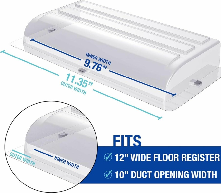 Home Improvement Ventilaider | Ventilaider Magnetic Vent Air Deflector For Ceiling, 11\" Total Width (Compatible With 10\" Wide Ducts), 6\" Long, 1.2\" Tall, Low-Profile, Non-Adjustable, For Ceilings, Sidewalls And Floors - 2 Pack