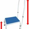 Home Improvement Platinum Health | Adjustastep(Tm) Deluxe Step Stool/Footstool With Handle/Handrail, Height Adjustable. 2 Products In 1. Modern White/Blue Design. Padded Non-Slip Handle. 300 Lb. Capacity