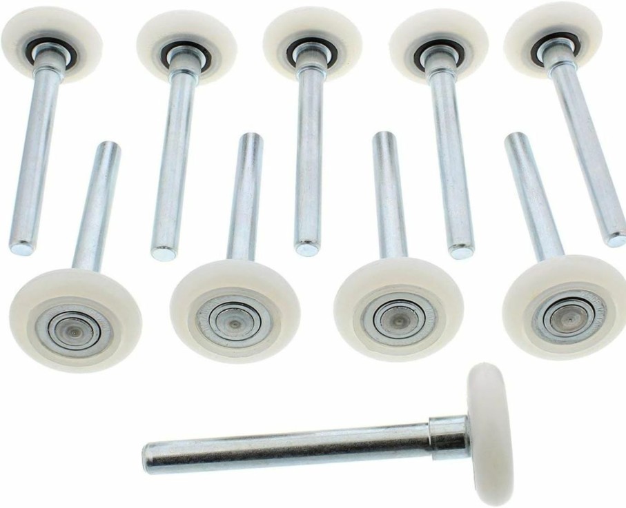 Home Improvement ABN | Abn Quiet Garage Door Rollers Nylon Door Wheels Replacement Garage Roller, White 2In 13 Ball Bearing 4In Stem 10Pk