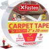 Home Improvement XFasten | Xfasten Carpet Tape Double Sided - Heavy Duty 2" X 20 Yds Gentle On Surface Double Sided Carpet Tape For Area Rugs Over Carpet For Hardwood Floors, Corner Rug Tape For Carpet To Carpet