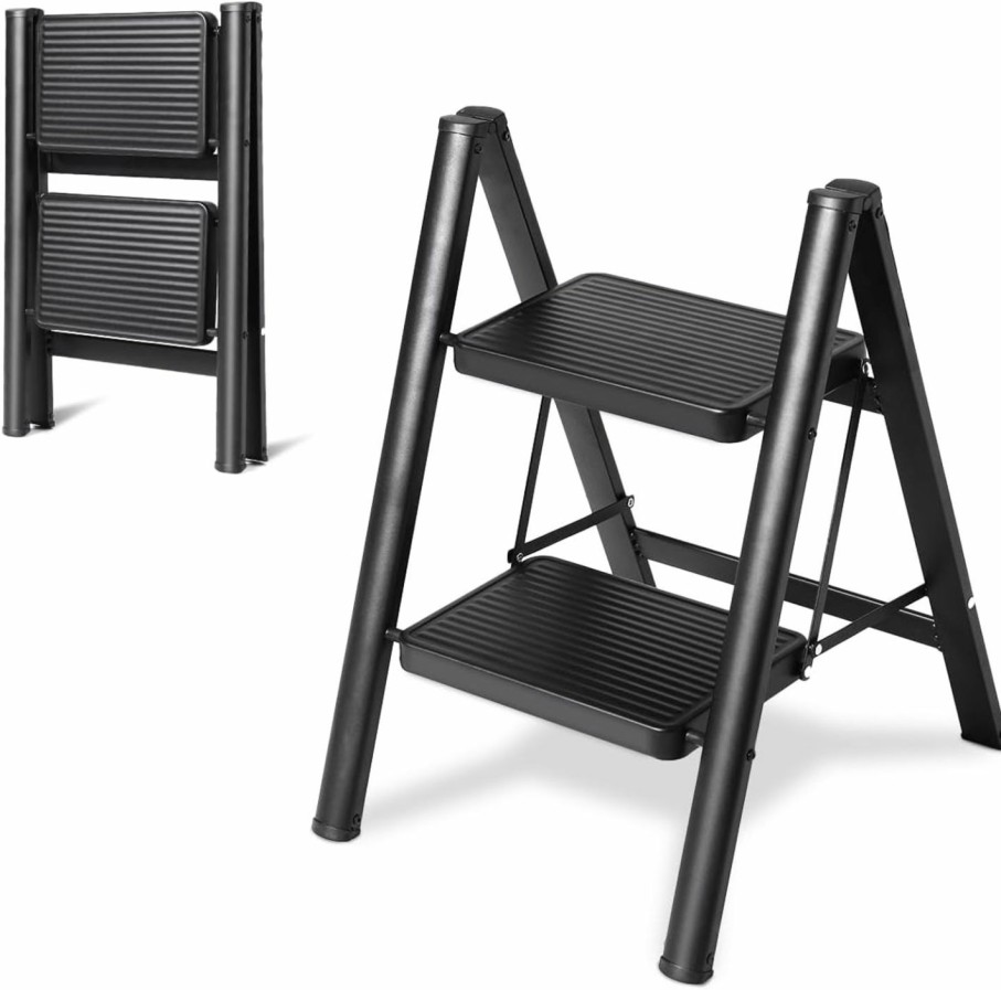 Home Improvement oosofitt | 2 Step Ladder Folding Step Stool, Heavy Duty 330 Lbs Load Stepladder, Small Kitchen/Closet Ladder For Adults/Kids, Lightweight Step Ladder 2 Step Folding With Anti-Slip Wide Pedal For Home By Oosofitt