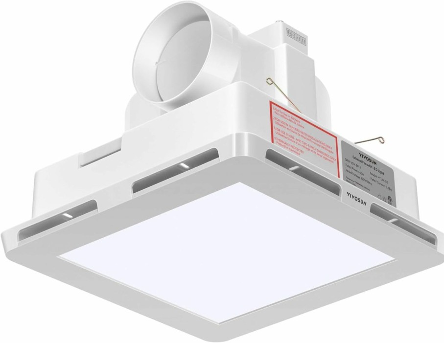 Home Improvement VIVOSUN | Vivosun Bathroom Ventilation And Exhaust Fan With Led Light, Ceiling Mount Vent Fan & Dimmable Light Combo, 1.0 Sones, 110 Cfm, 4 Inch Duct Fan For Bath, Shower, Office, Restroom, 105 Sq. Ft