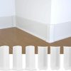 Home Improvement COUKIU | Coukiu Self Adhesive Baseboard Corner Blocks, 4Inch(Width)3 Inner + 3 Outer Corners-Connector Between The Wall Base Cove Base Rubber Moulding Trim, Perfect Match For Our S100 Baseboard(White)