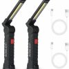 Home Improvement LED.APP | 2Pack Led Work Lights, Usb Rechargeable Cob Light With Magnetic Base 360 Rotate And 5 Modes, Folding Flashlight Inspection Mechanic Light For Car Repairing, Workshop, Household And Emergency Use,Large