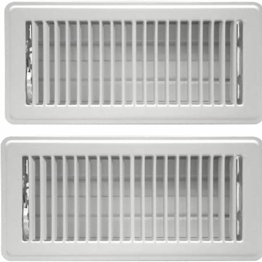 Home Improvement Rocky Mountain Goods | Rocky Mountain Goods Vent Cover For Home Floor 4" X 12" (White Pack Of 2) - Heavy Duty Metal - Walkable Floor Register Air Vents - Easy Adjust Airflow