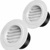 Home Improvement Hon&Guan | Soffit Vents 4 Inch, Hon&Guan Soffit Exhaust Vent Exterior Round Vent Cover With Built-In A Fly Screen For Bathroom Office Home-2Pcs