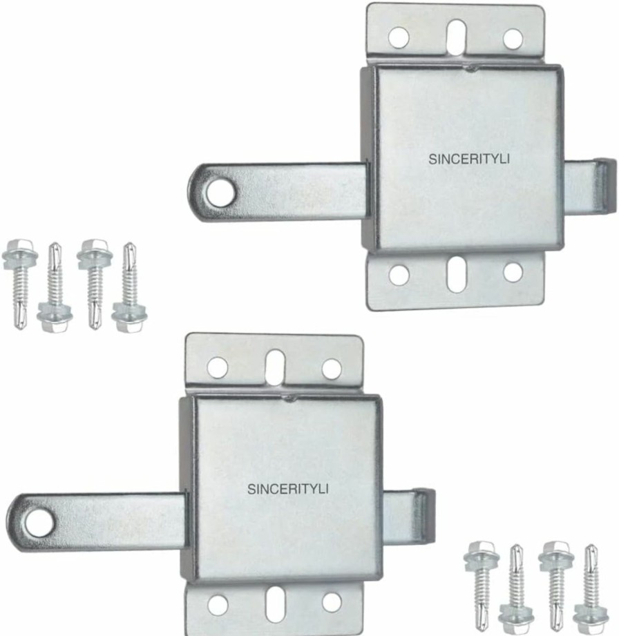 Home Improvement Generic | Garage Door Side Lock Inside Deadlock For Most Garage Door Galvanized Steel -2Pack