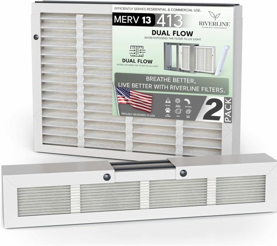 Home Improvement RIVERLINE | 2 Pack Riverline Filter Replacement For Aprilaire 413, Whole House Air Purifiers - Merv 13, 16X28X4 Air Filter