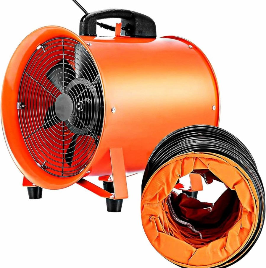 Home Improvement VEVOR | Vevor Utility Blower/Exhaust Axial Hose Fan, 12 Inches, 3900 M3/H High Velocity Portable Ventilator, Low Noise Extractor Fan Blower With 16 Ft / 5 M Duct Hose