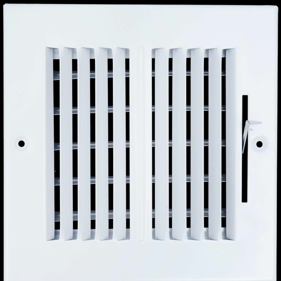 Home Improvement Handua | Handua 12\"W X 4\"H [Duct Opening Size] 2 Way Steel Air Supply Diffuser | Register Vent Cover Grill For Sidewall And Ceiling | White | Outer Dimensions: 13.75\"W X 5.75\"H For 12X4 Duct Opening