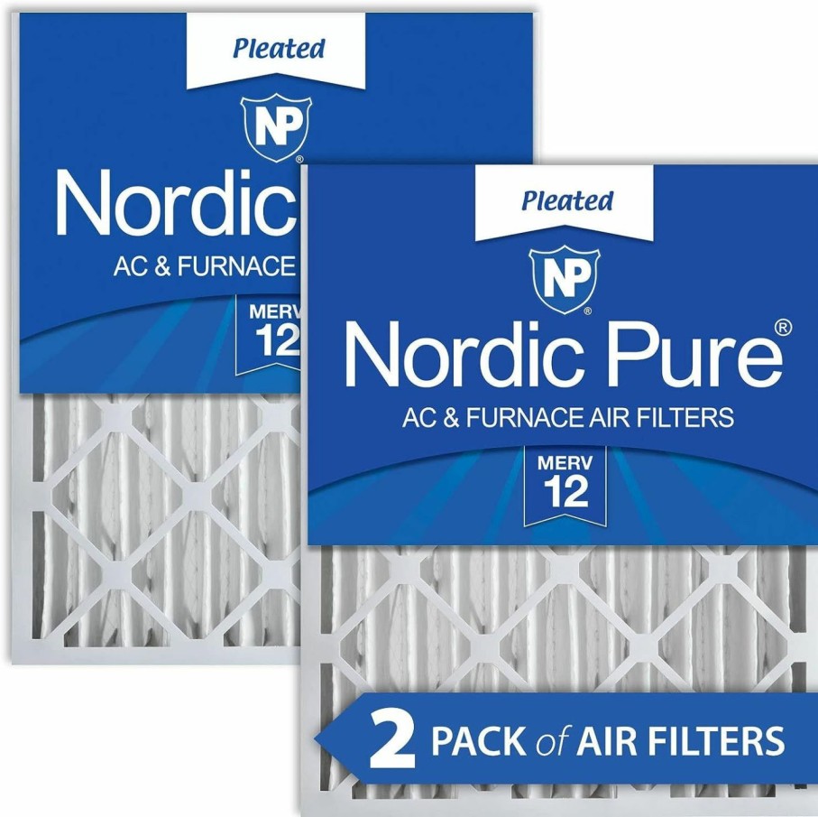 Home Improvement Nordic Pure | Nordic Pure 20X24X4 (19_3/8 X 23_3/8 X 3_5/8) Pleated Merv 12 Air Filters 2 Pack