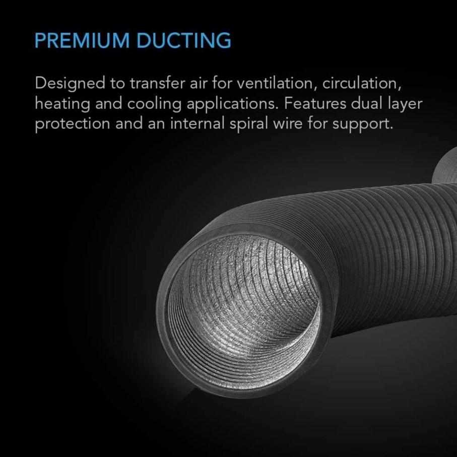 Home Improvement AC Infinity | Ac Infinity Flexible 12-Inch Aluminum Ducting, Heavy-Duty Four-Layer Protection, 25-Feet Long For Heating Cooling Ventilation And Exhaust