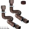 Home Improvement plusgutter | Plusgutter 2 Pack Rain Gutter Downspout Extensions, Flexible Downspout Extender With 58\"+68\" Extendable Pipes For Rain Water Drainage, Durable Down Spout Drain Extension With Connector (Brown)