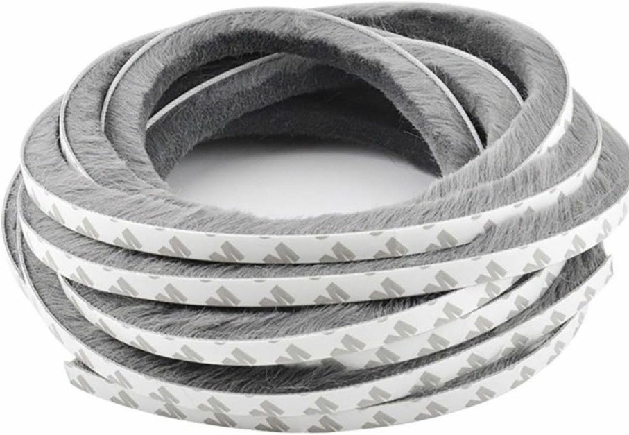 Home Improvement TamBee | Tambee 196.9 Inch Self-Adhesive Pile Weatherstrip For Windows & Doors 3/8-Inch X 3/8-Inch X 16.5 Ft (3/8In*3/8In*16.5Ft, Grey)