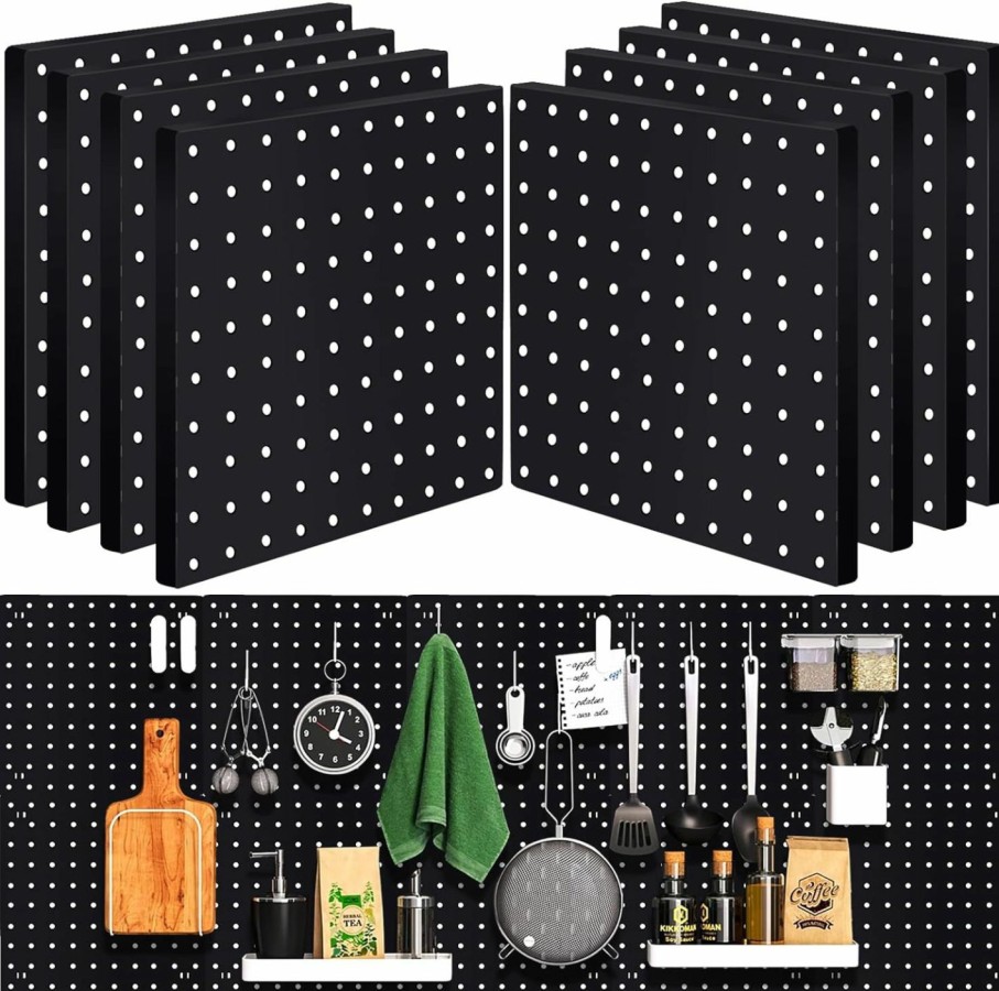 Home Improvement SKYFOOST | 2 Pcs Pegboard, Metal Pegboard Wall Panels - Pegboard Wall Organizer System - Peg Boards For Walls, Small Peg Board Tool Storage, White Pegboard For Garage, Craft Room, Workbench, Kitchen, Office