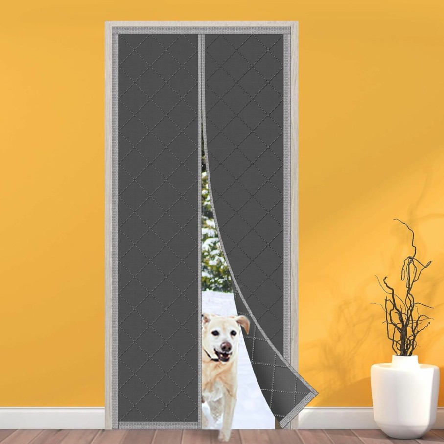 Home Improvement NABOWAN | Nabowan Magnetic Thermal Insulated Door Curtain For Winter - Fits Door Size 32\" X 80\", Keeps The Heat Inside The Area, Thicken Oxford Fabric & Multi-Layer Cotton, Screen Door Insulation Blanket Cover