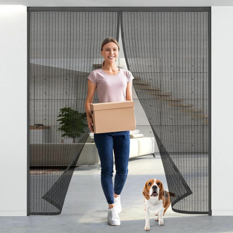 Home Improvement Titan Mall | Titan Mall Magnetic Screen Door, Self Sealing Screen Door, Heavy Duty Door Screen Magnetic Closure Keep Bugs Out, Retractable Screen Door Mesh - Pet And Kid Friendly, Hands Free Door Screen 39\" X 82\"